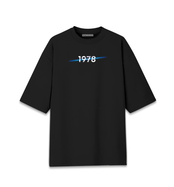 Женская футболка оверсайз с изображением Год рождения 1978 цвета Черный