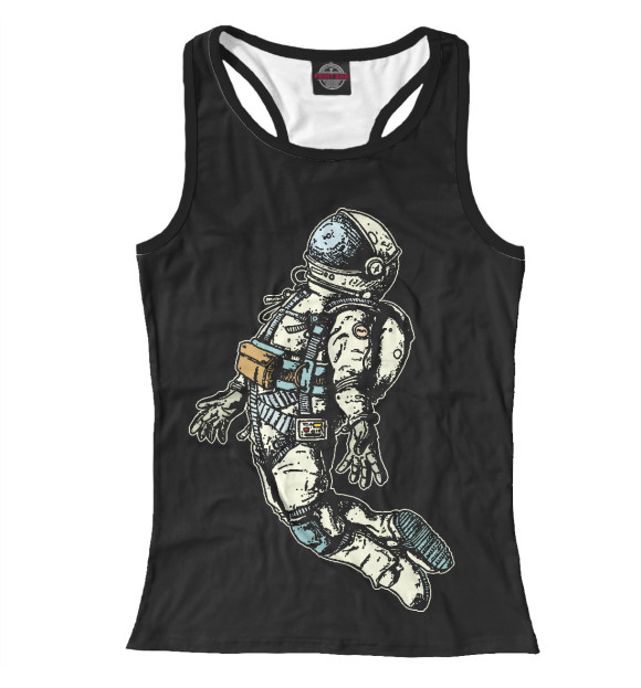 Женская майка-борцовка с изображением Космос зовет цвета Белый