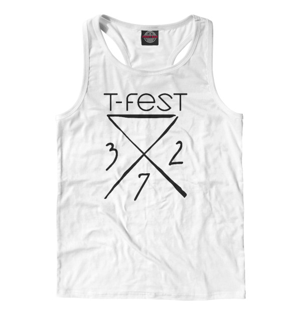 Мужская майка-борцовка с изображением T-Fest цвета Белый