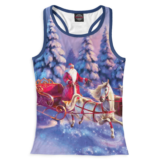 Женская майка-борцовка с изображением Новый Год цвета Белый