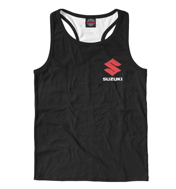 Мужская майка-борцовка с изображением Suzuki цвета Белый