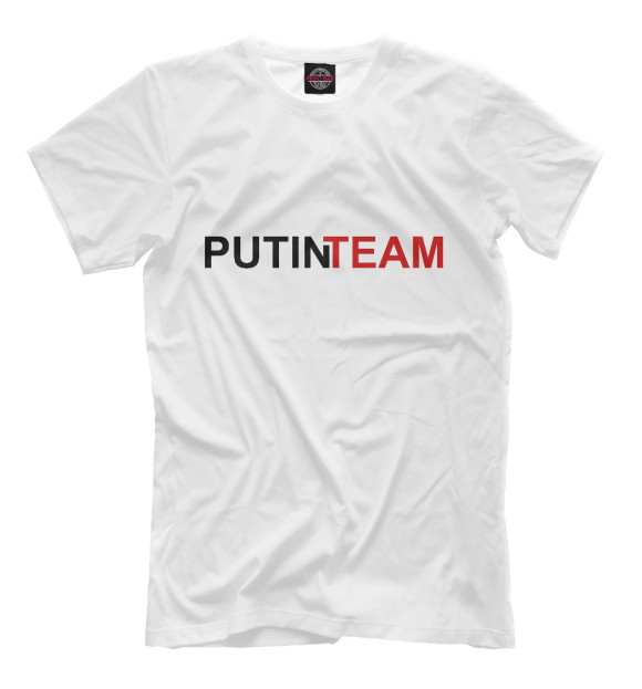 Мужская футболка с изображением Putin Team цвета Молочно-белый
