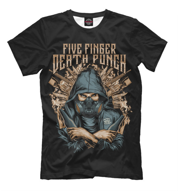 Мужская футболка с изображением Five Finger Death Punch цвета Черный