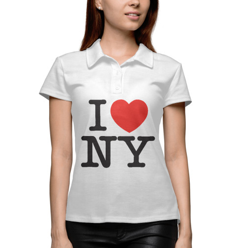 

Поло Print Bar, Белый, I Love New York