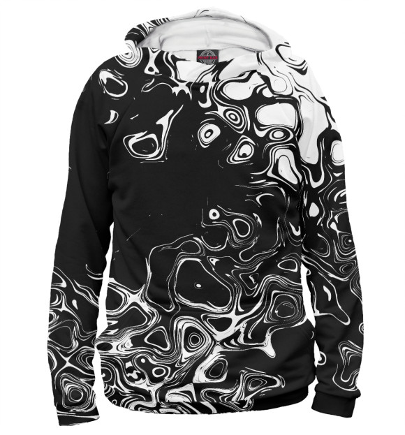 Женское худи с изображением Разводы красок цвета Белый