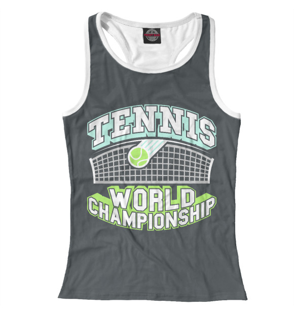 Женская майка-борцовка с изображением Теннис цвета Белый