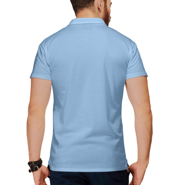 Мужское поло с изображением Пейзаж цвета Белый