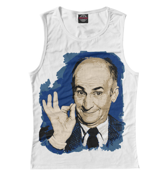 Майка для девочки с изображением Луи де Фюнес цвета Белый