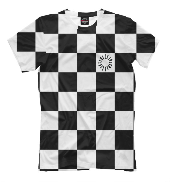 Мужская футболка с изображением Шахматная доска цвета Черный