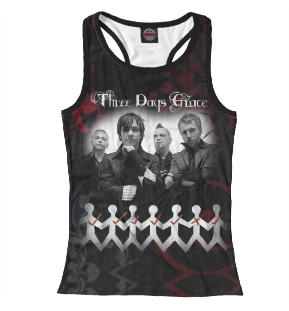 Женская майка-борцовка с изображением Three Days Grace цвета Белый