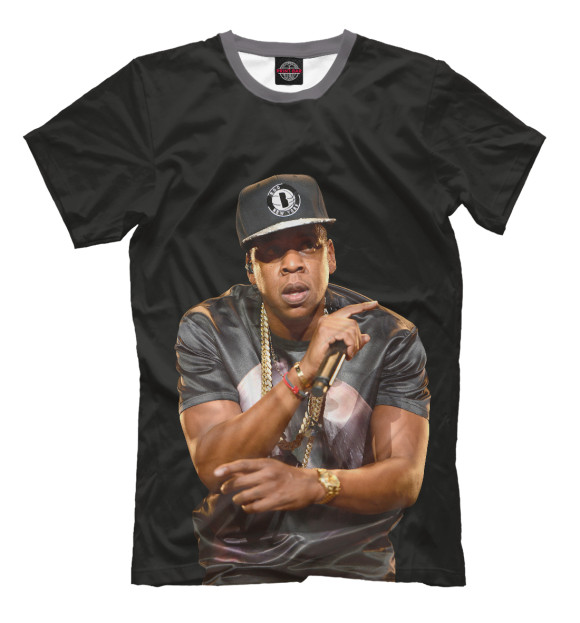 Мужская футболка с изображением Jay-Z цвета Черный