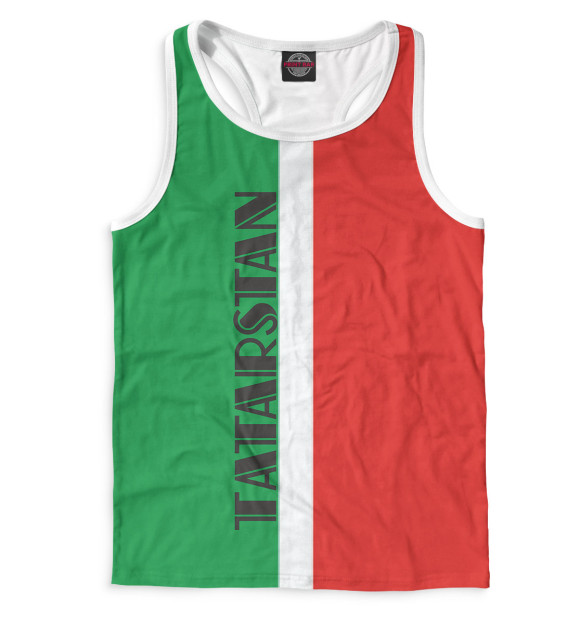 Мужская майка-борцовка с изображением Флаг Татарстана цвета Белый