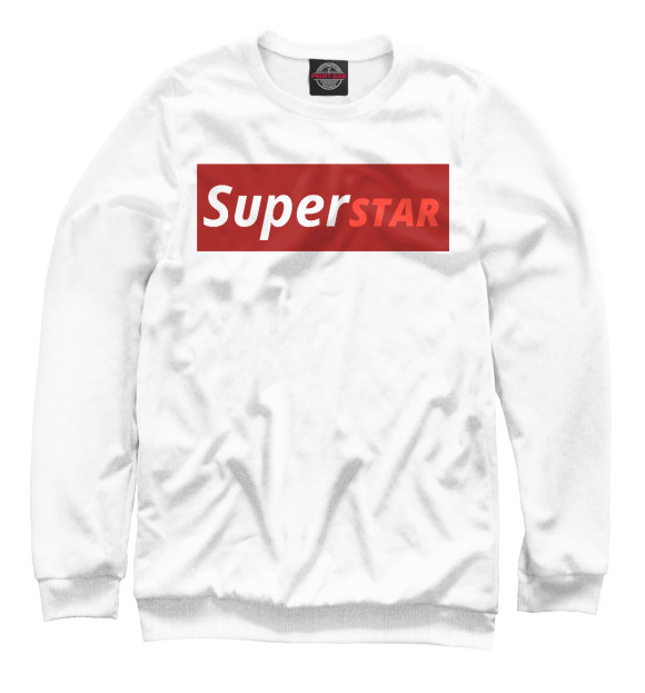 Свитшот для мальчиков с изображением SuperStar цвета Белый