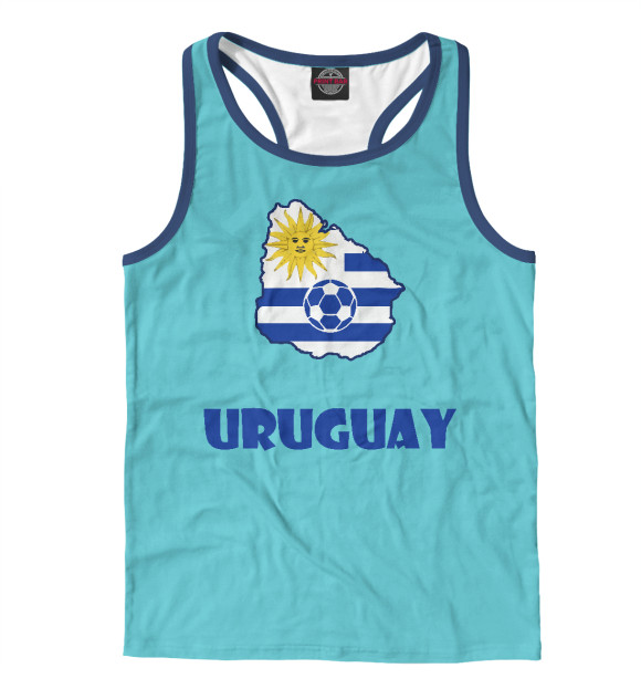 Мужская майка-борцовка с изображением Уругвай цвета Белый