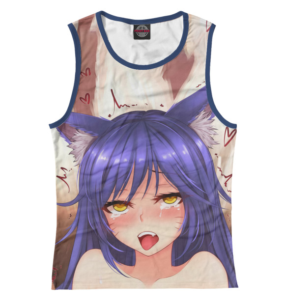 Женская майка с изображением Хентай Лицо цвета Белый