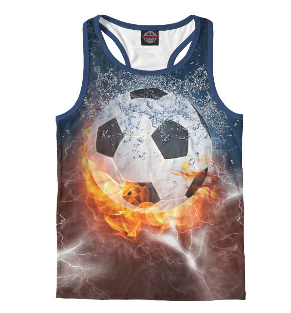 Мужская майка-борцовка с изображением Футбол цвета Белый