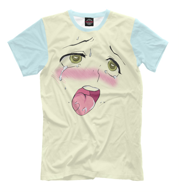Мужская футболка с изображением Ahegao цвета Белый