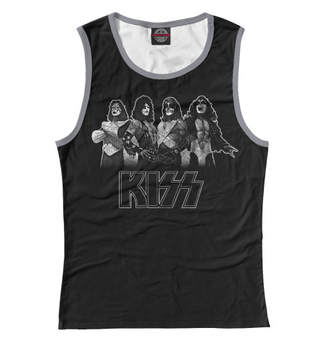 Майки Print Bar, Белый, Рок группа KISS