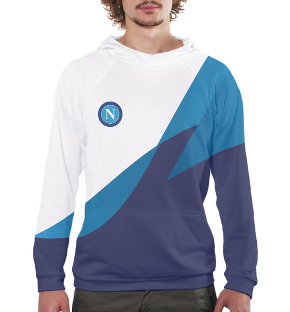 Мужское худи с изображением Napoli цвета Белый