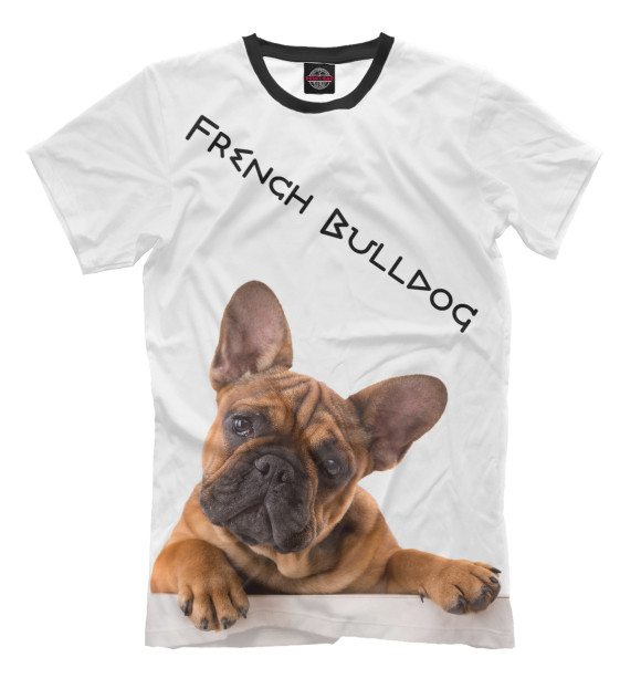Мужская футболка с изображением French Bulldog цвета Молочно-белый