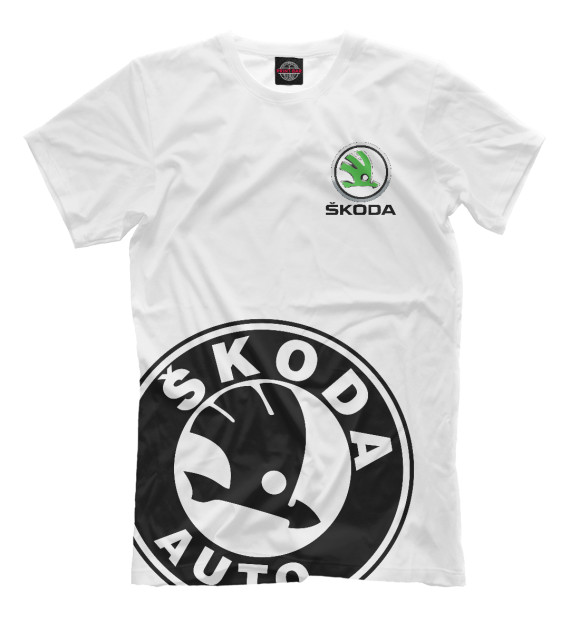 Футболка для мальчиков с изображением Skoda цвета Белый