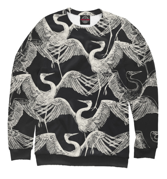 Мужской свитшот с изображением Птицы цвета Белый