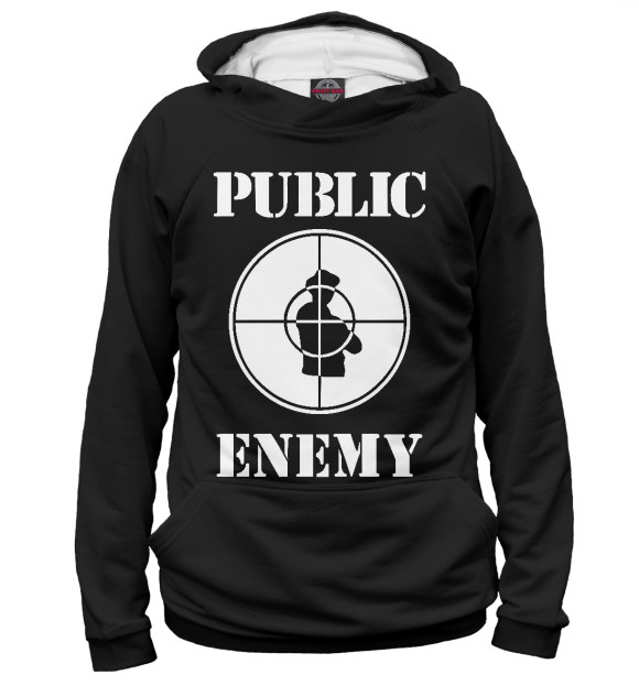 Женское худи с изображением Public Enemy цвета Белый