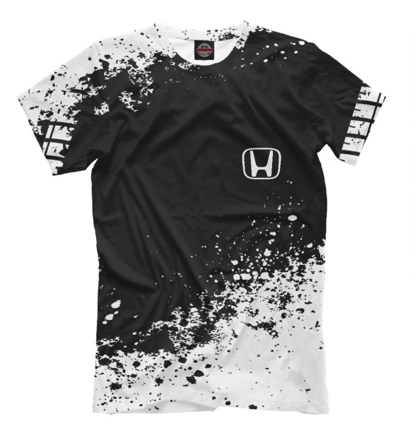 Мужская футболка с изображением Honda abstract sport uniform цвета Черный