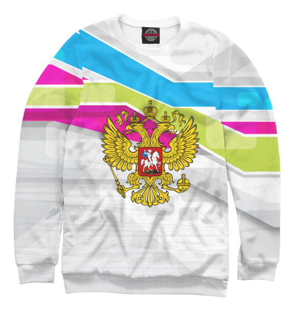 Женский свитшот с изображением Russia Sport цвета Белый
