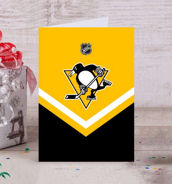 Открытка с изображением Pittsburgh Penguins цвета Белый