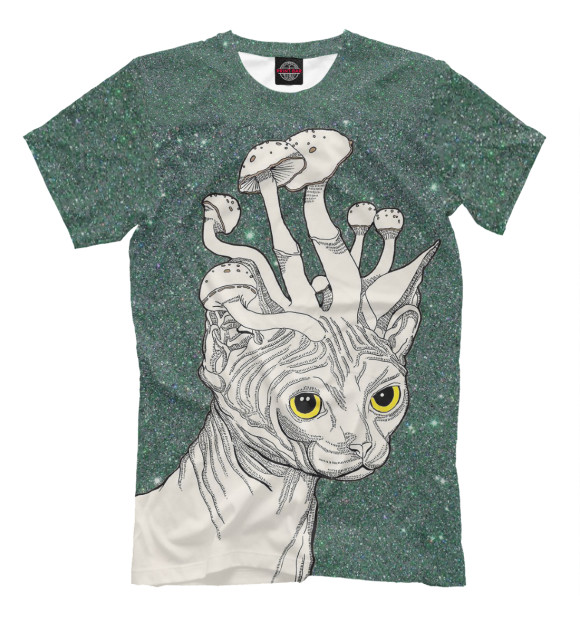 Футболка для мальчиков с изображением Кот цвета Серый