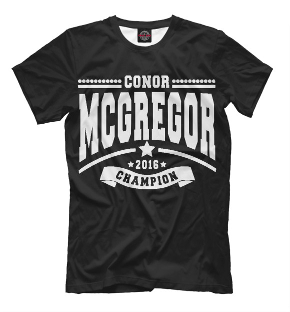 Мужская футболка с изображением Conor Champion цвета Черный