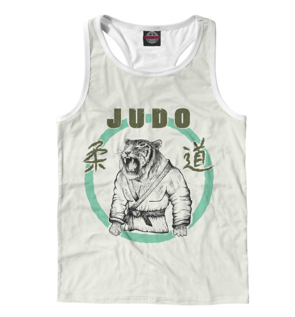 Мужская майка-борцовка с притом Дзюдо цвета Белый Мужская майка-борцовка с изображением Дзюдо цвета Белый