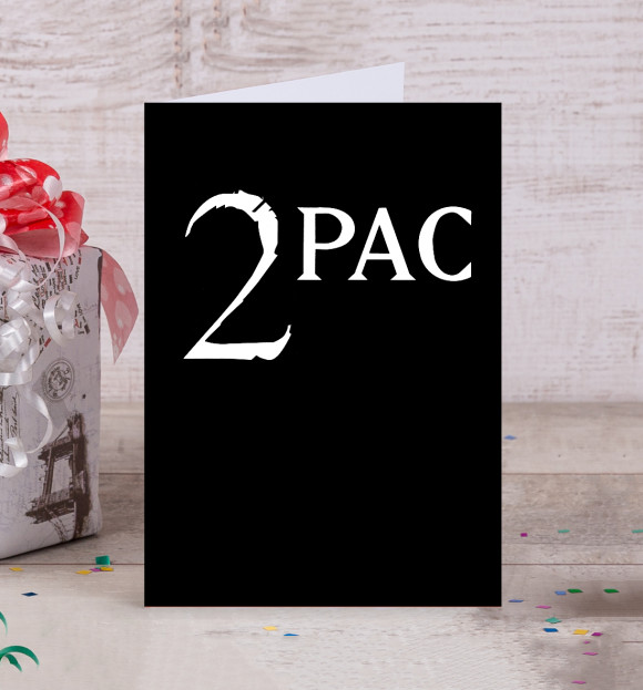 Открытка с изображением 2Pac цвета Белый