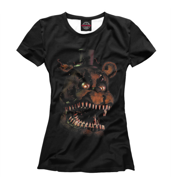 Женская футболка с изображением Five Nights At Freddy's цвета Белый