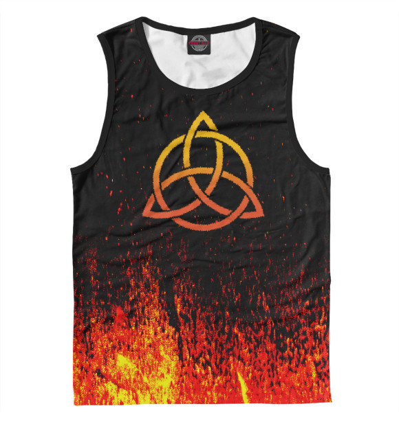 Майка для мальчика с изображением Черное солнце огненное цвета Белый