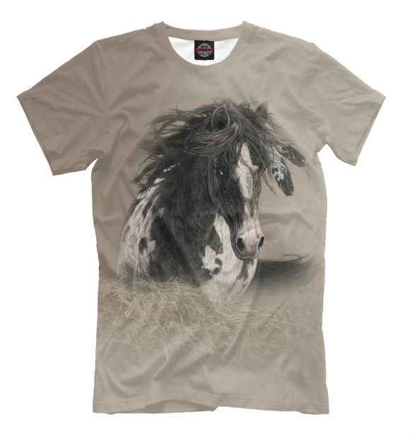 Футболка для мальчиков с изображением Horse the Beauty цвета Серый