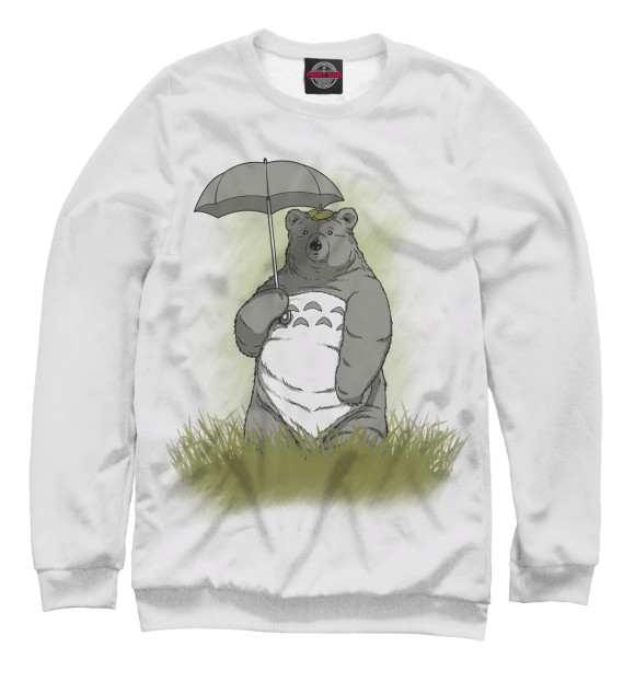 Женский свитшот с изображением Bear Totoro цвета Белый