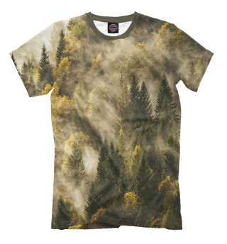 Мужская футболка Лес в тумане