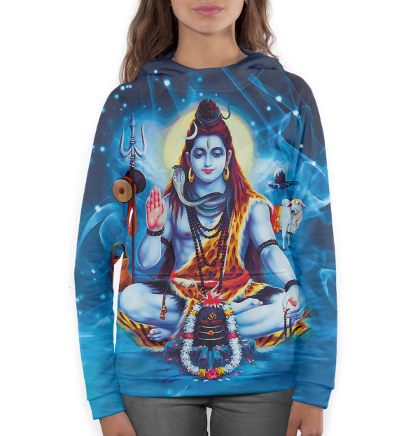 Женское худи с изображением Эзотерика цвета Белый