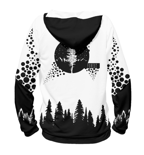 Мужское худи с изображением Forest цвета Белый