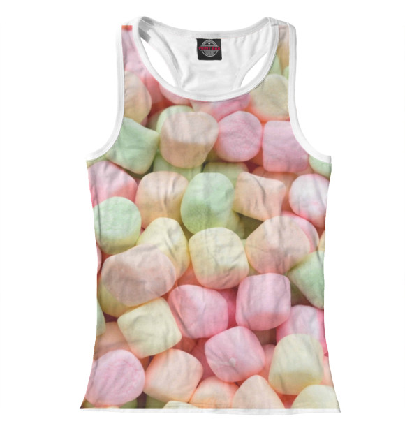 Женская майка-борцовка с изображением Разноцветный зефир цвета Белый