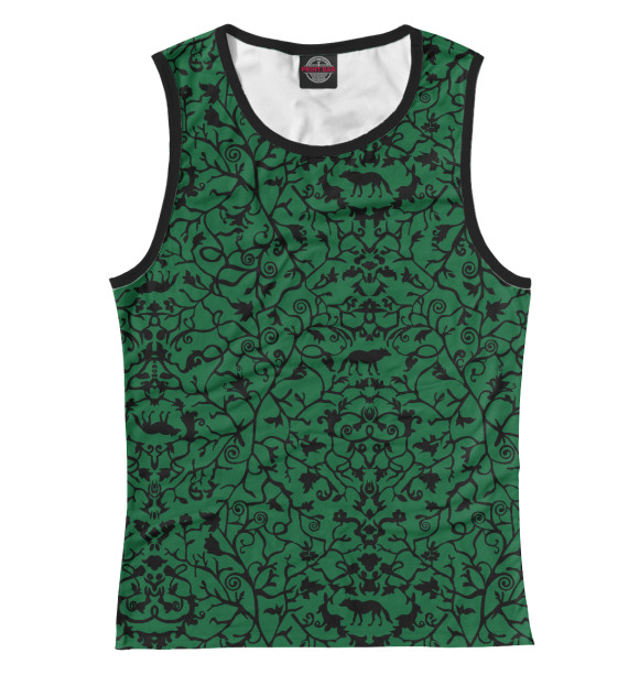 Майка для девочки с изображением Abstract Wolf Green цвета Белый