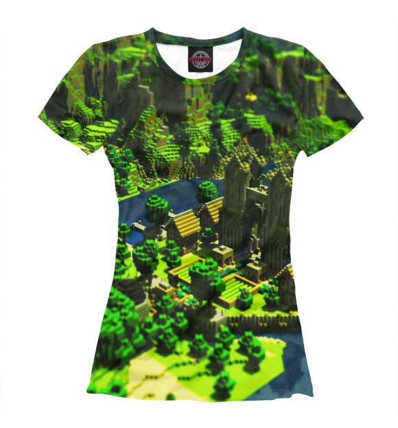 Футболка для девочек с изображением Minecraft цвета Белый