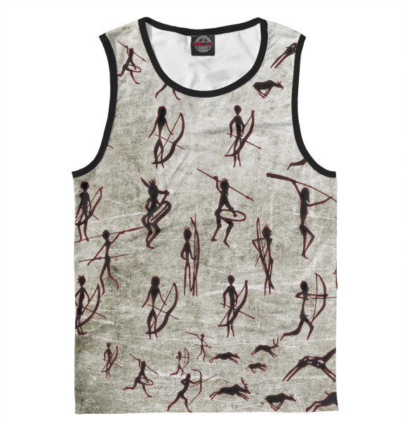 Майка для мальчика с изображением Наскальный ресунок цвета Белый