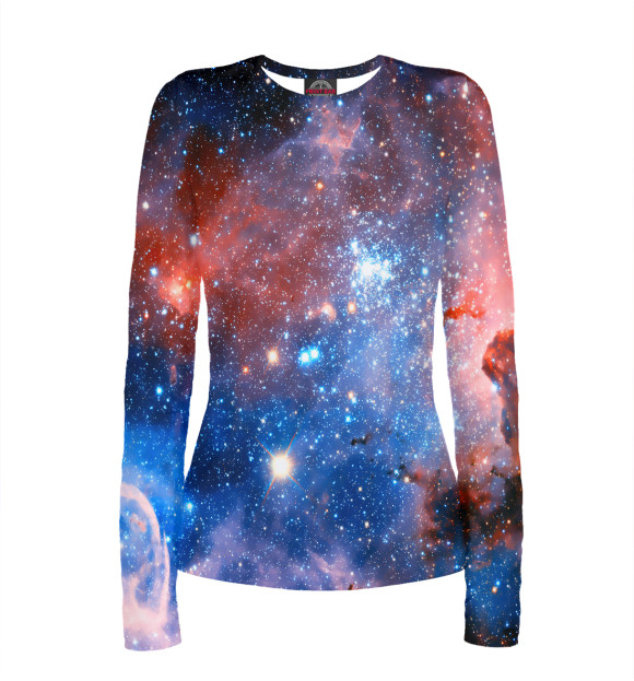 Женский лонгслив с изображением Вселенная цвета Белый