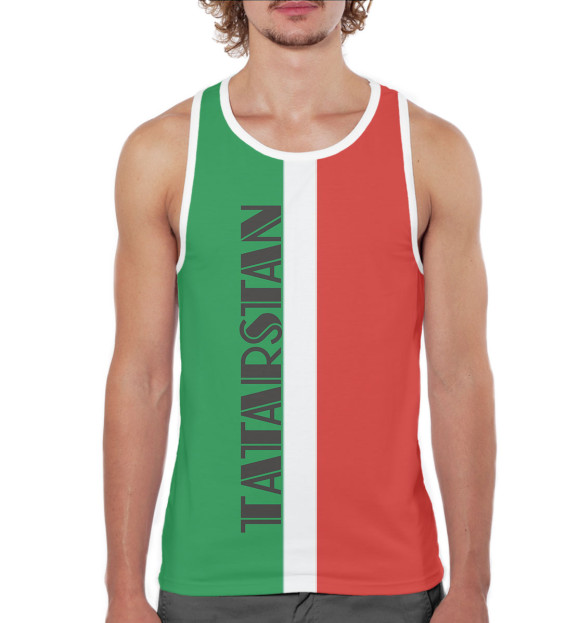 Мужская майка-борцовка с изображением Флаг Татарстана цвета Белый