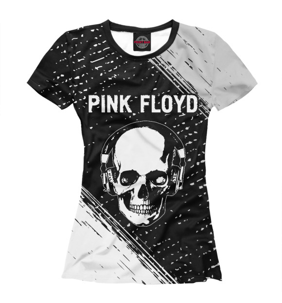 Женская футболка с изображением Pink Floyd | Череп цвета Белый