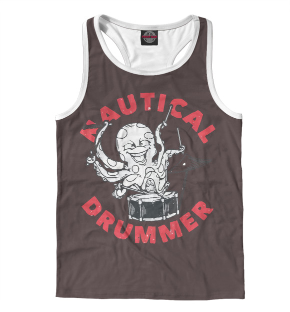 Мужская майка-борцовка с изображением Глубинный ударник цвета Белый