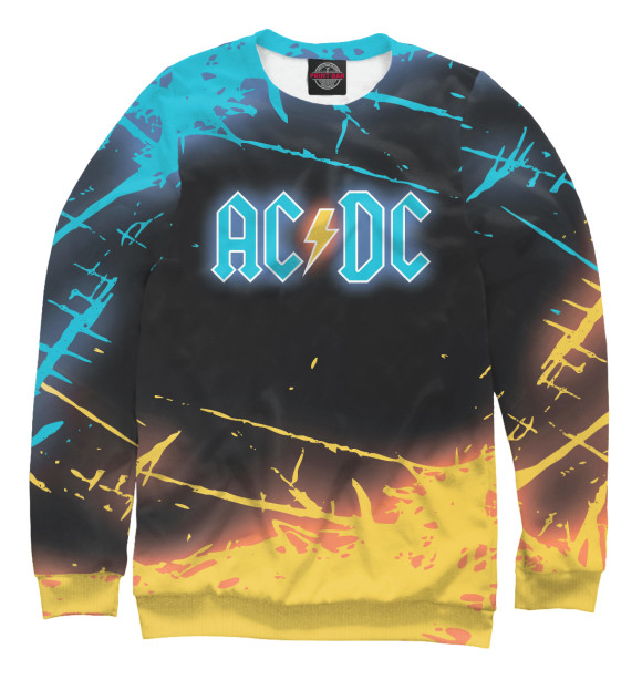 Мужской свитшот с изображением AC/DC цвета Белый
